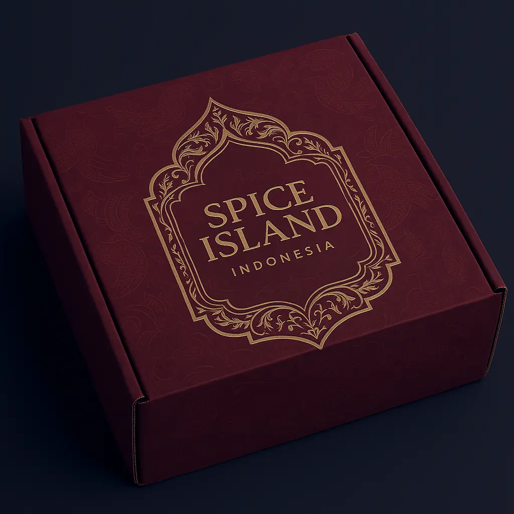 Spice Island Indonesia Premium Shipping Box - Beautifully designed packaging for safe delivery of authentic Indonesian sambal